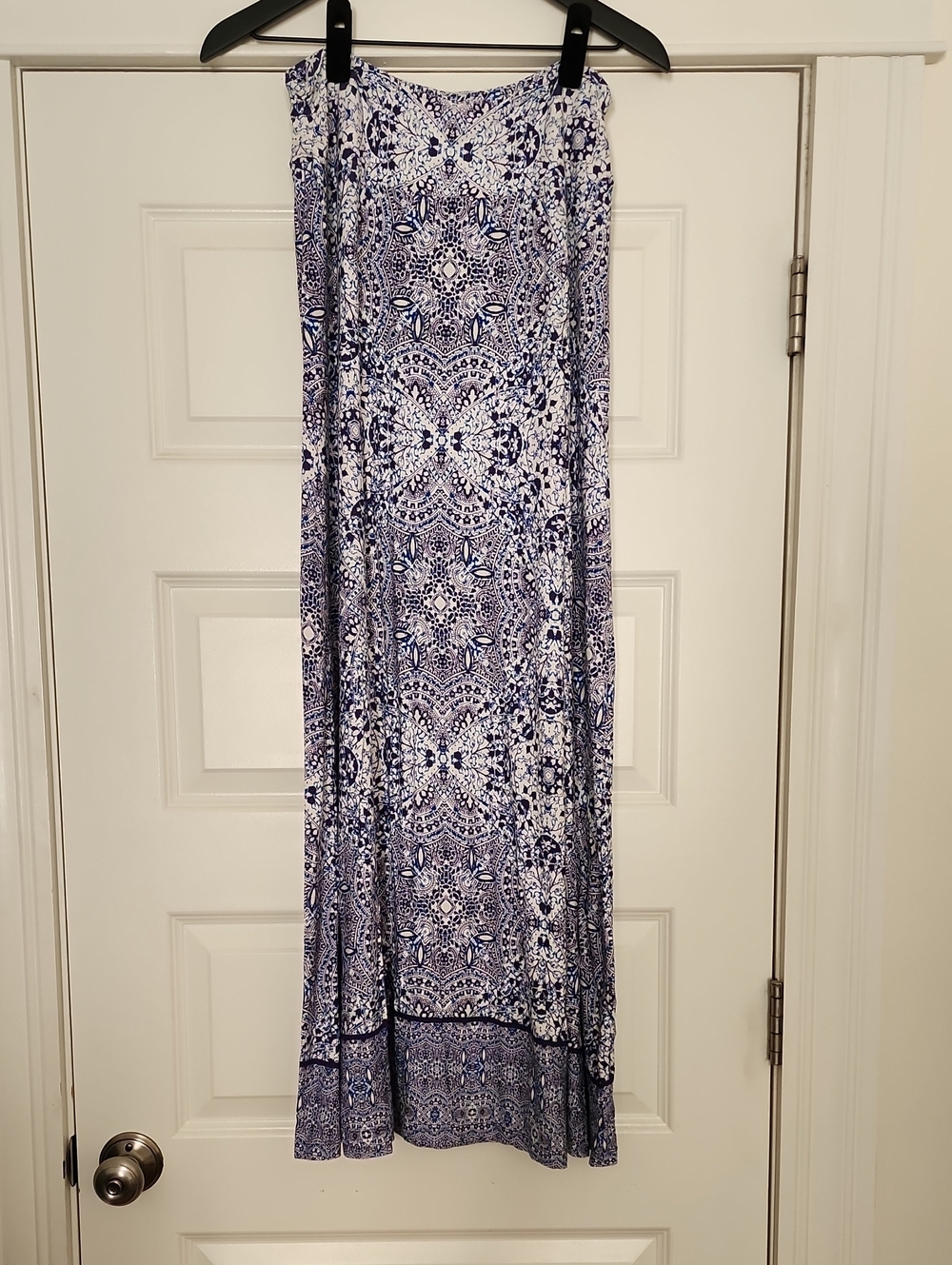 Cynthia Rowley Blue and White Printed Maxi Skirt